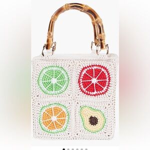 Jelavu Tutti Fruitti Bamboo Top Handle Bag. NWT.